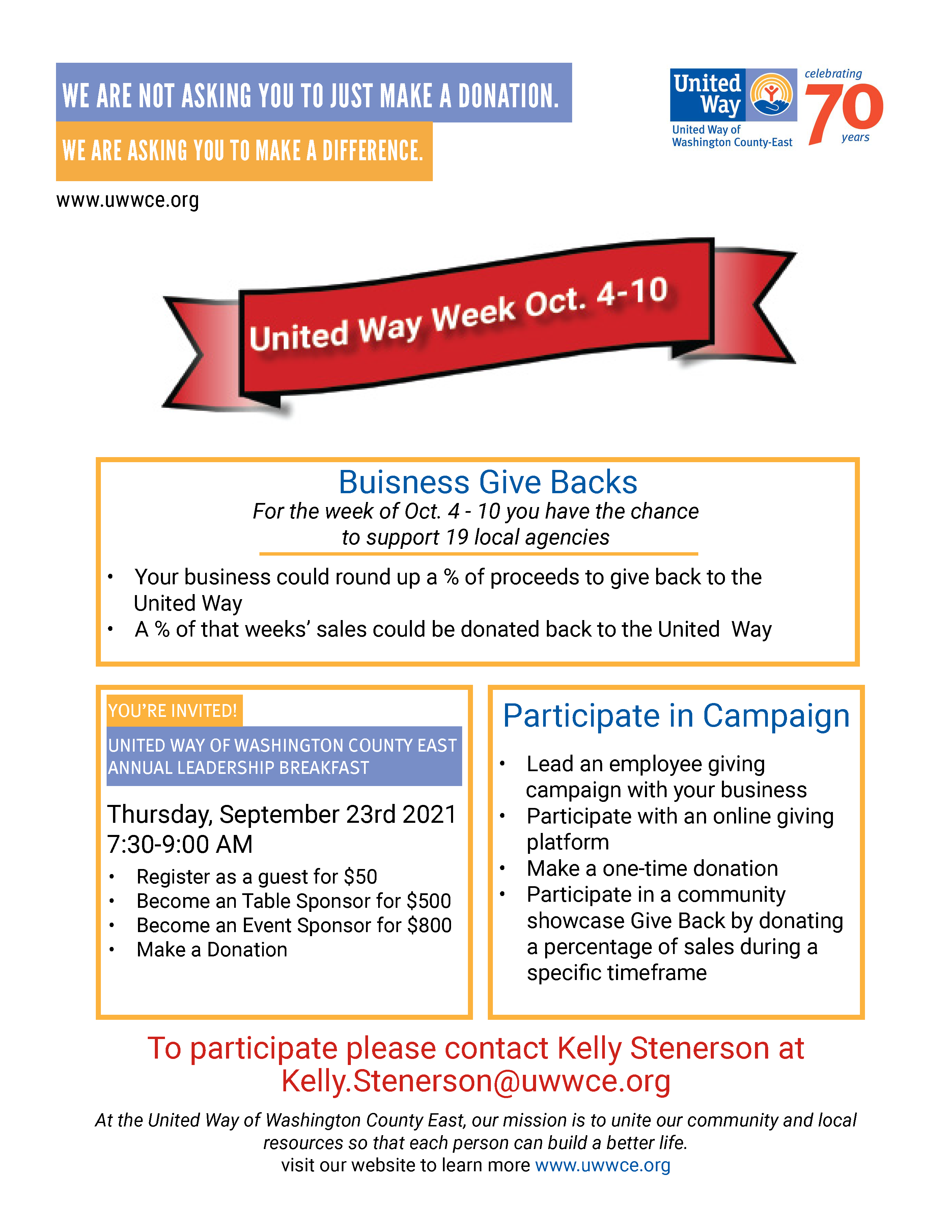United Way Week Flyer